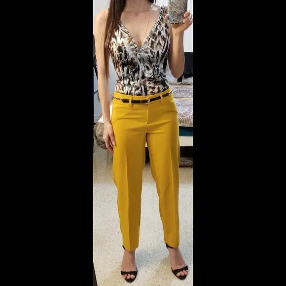 NEW Nanette Lapore Mustard Slim Leg Pants, Size 2 - Picture 13 of 13